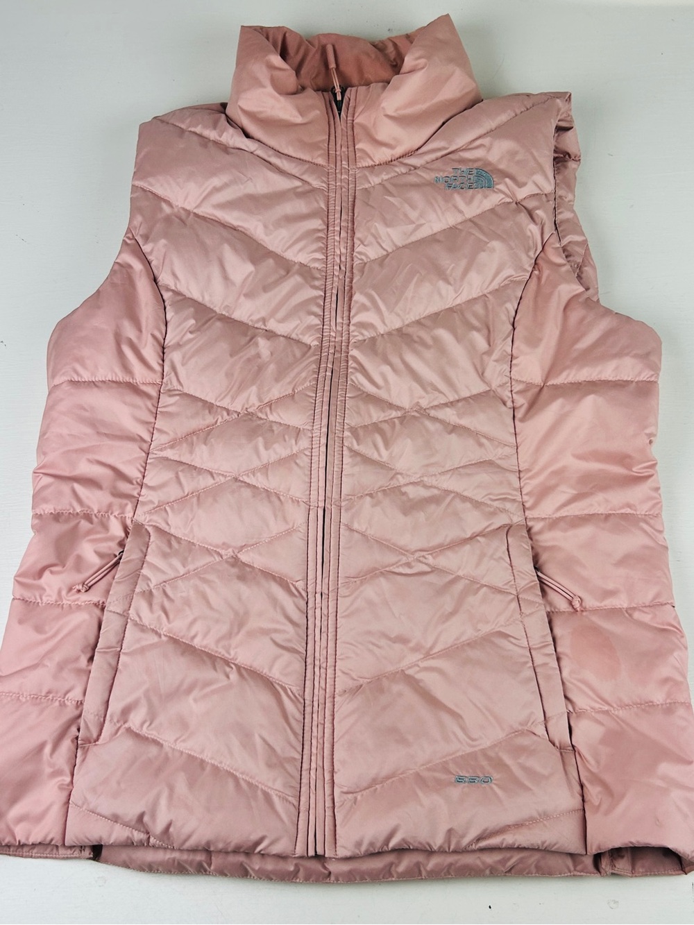 The North Face 550 Women's Insulated Down Full Zip Puffer Vest Sz Medium Pink